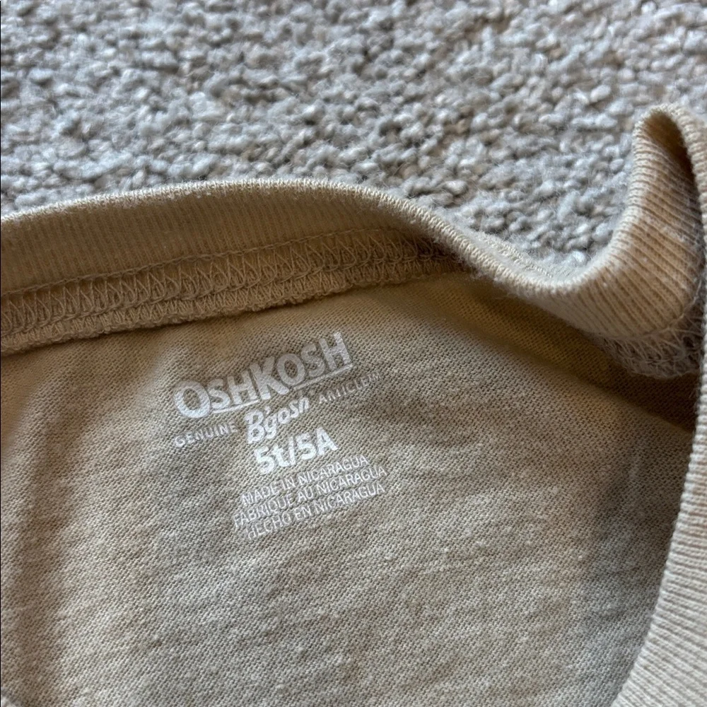 OshKosh B'gosh Beige Long Sleeve 'Build the Future' Construction Tee